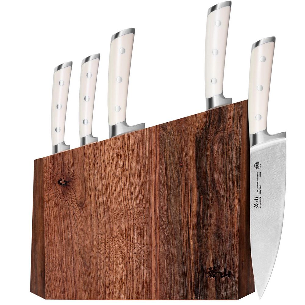Cangshan 6-Piece German Steel Forged Knife Block Set in Walnut , , large