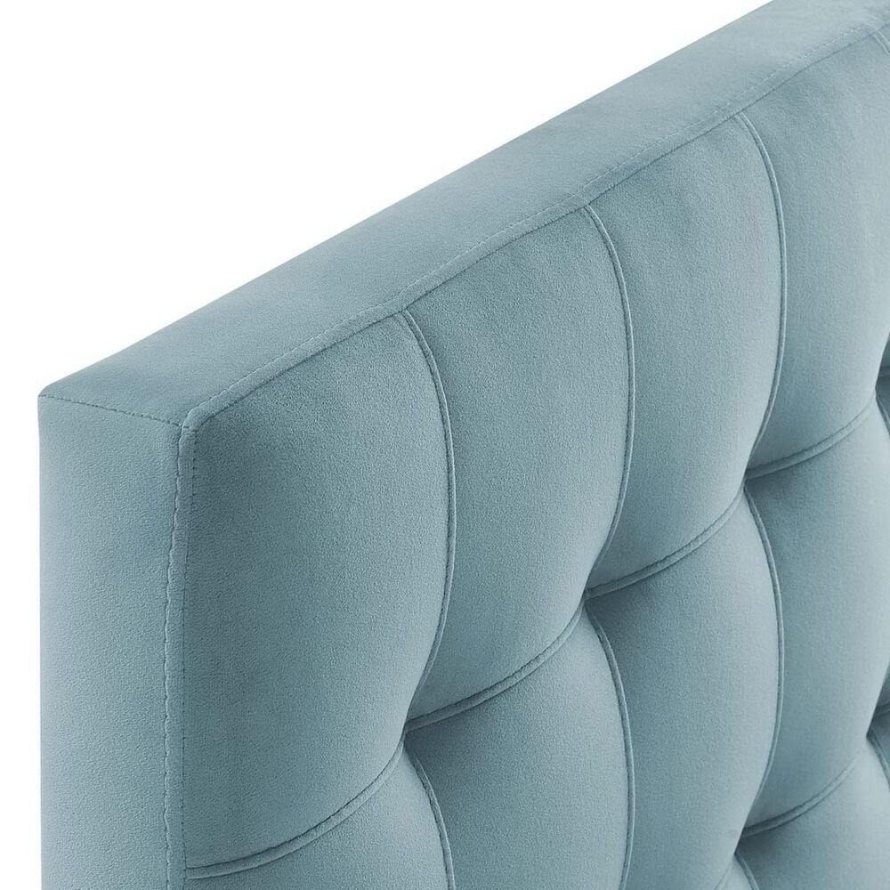 Modway Lily Biscuit Tufted Performance Velvet Twin Headboard in Light Blue, , large
