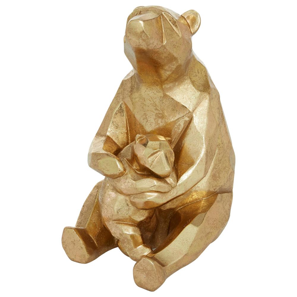 CosmoLiving by Cosmopolitan 10" Bears Sculpture in Gold, , large