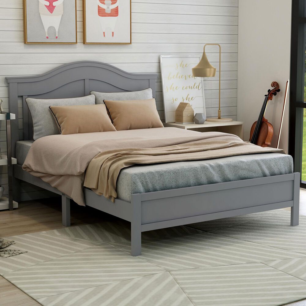Furniture of America Wilcox Full Platform Bed in Gray, , large