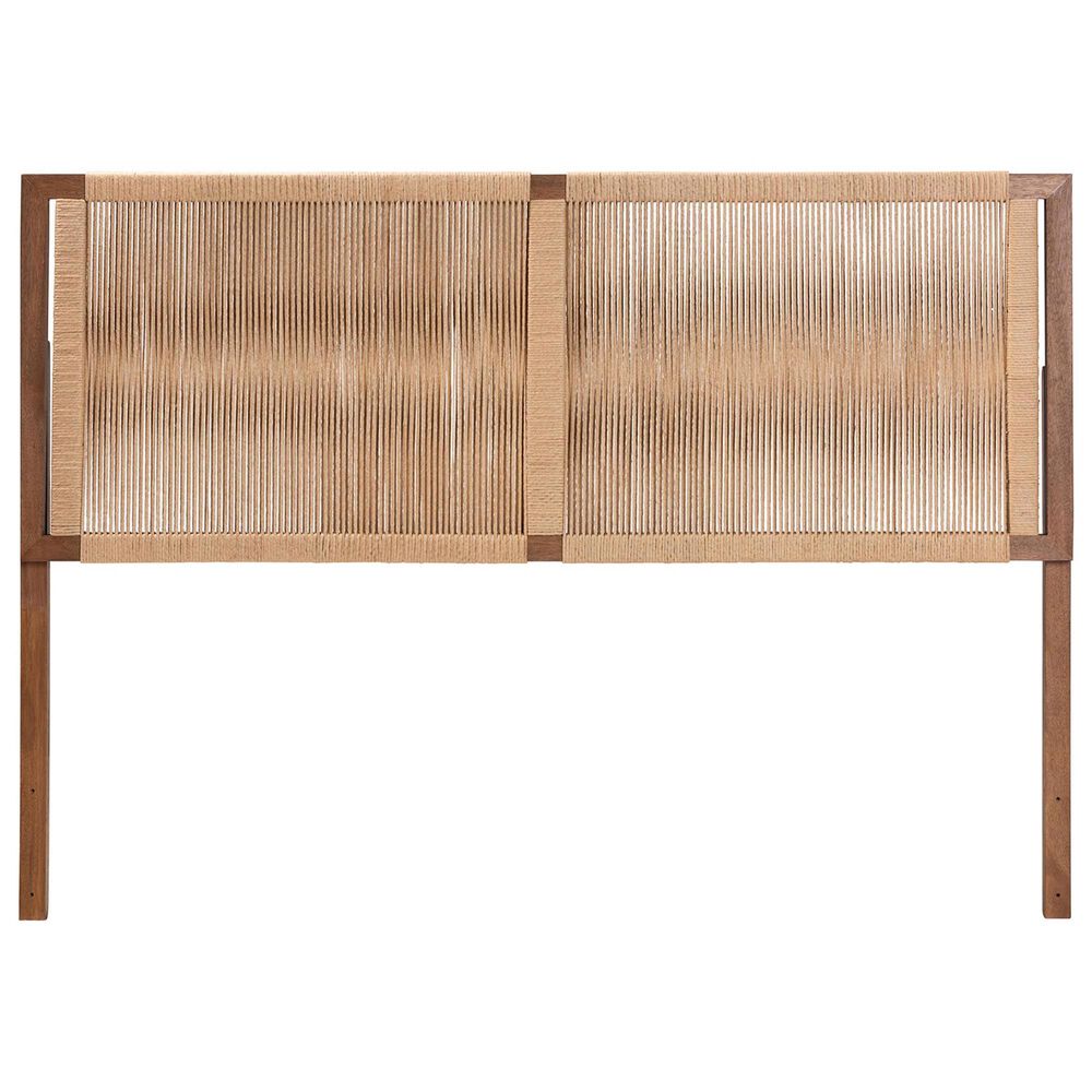 Baxton Studio Holitz King Headboard in Walnut Brown and Light Brown, , large