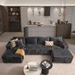 HOMLUX 134.6" Sectional Sofa with High Density Foam in Gray, , large