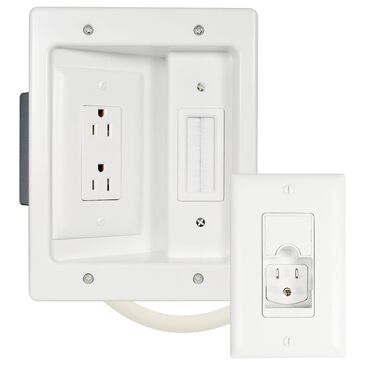 Sanus In-Wall TV Power and Cable Management Kit in White, , large