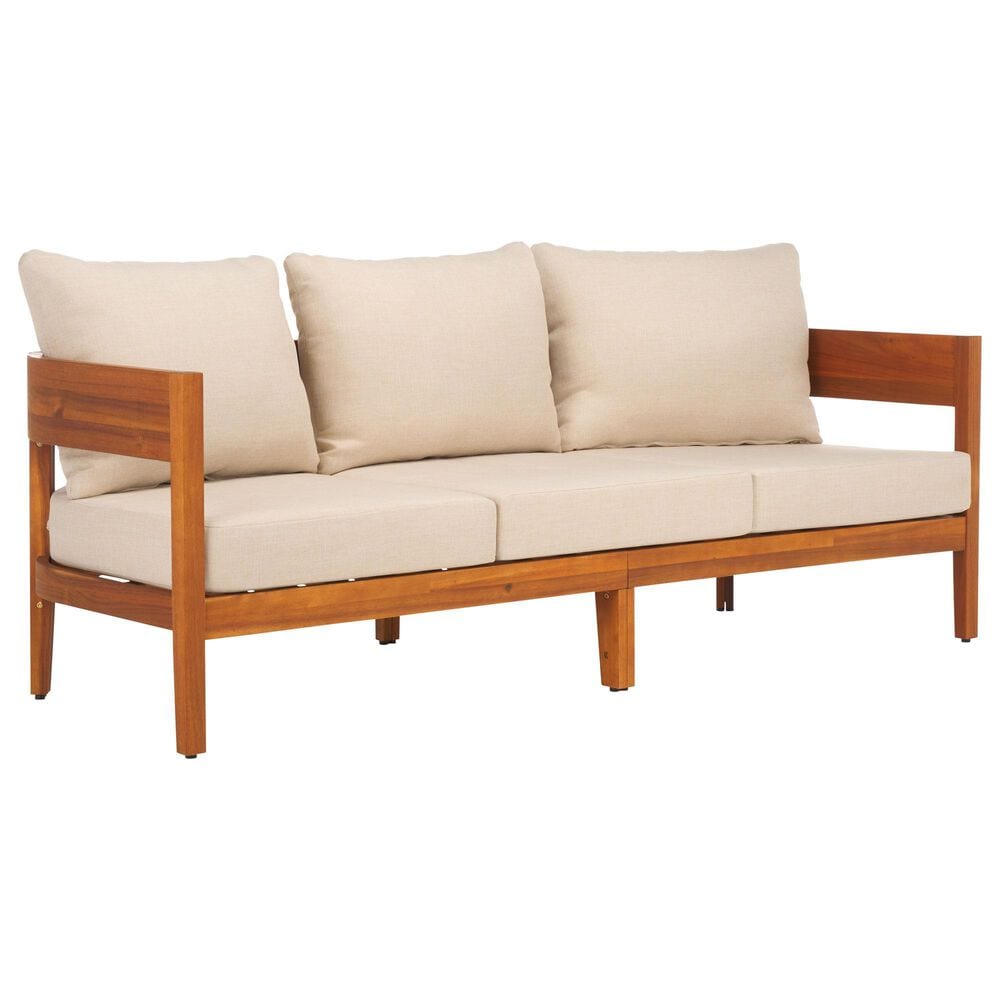 Safavieh Theo 3-Seater Outdoor Sofa in Taupe, , large