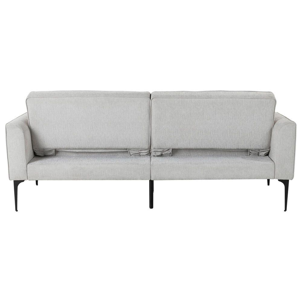 Lifestyle Solutions Paulie Convertible Sofa with Gray Cushion in Black, , large