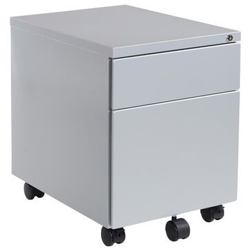 OSP Home 22" 2-Drawer Mobile File in Silver, , large