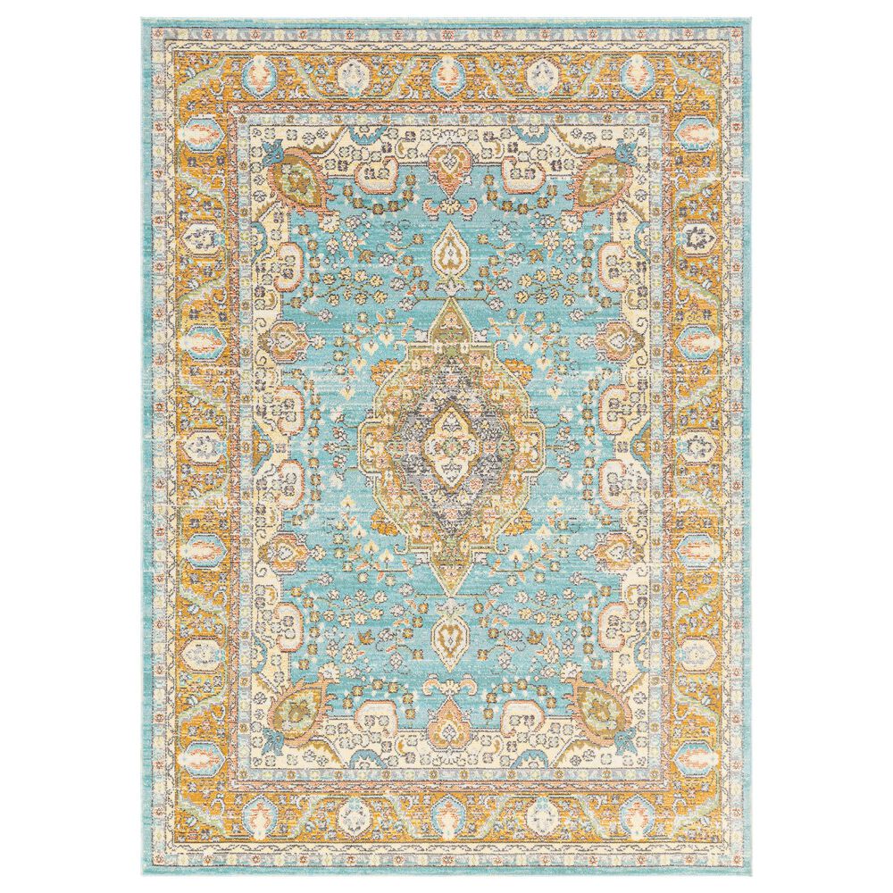Surya Bodrum 6' x 9'11" Saffron, Gray and Blue Area Rug, , large