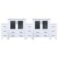 Lexora Home Volez 96" Double Bathroom Vanity in White with 2 cm White Ceramic Top, Rectangular Sinks and Side Cabinets, , large