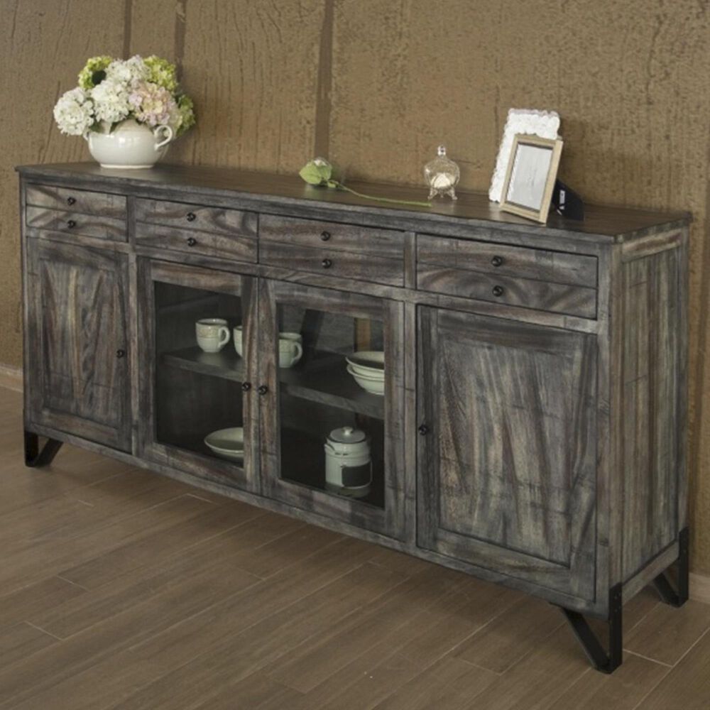 Fallridge Moro 80" TV Stand with 4-Drawer and 4-Door in Warm Gray, , large