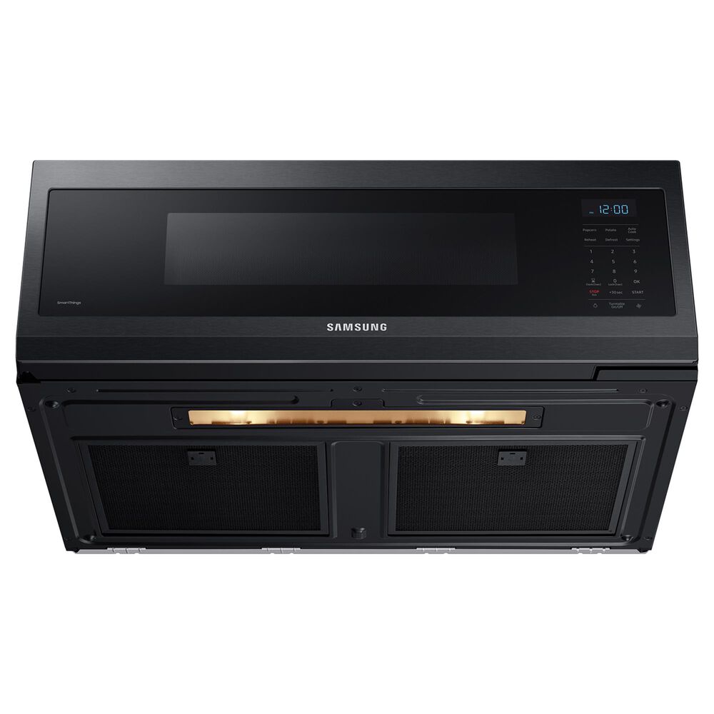 Samsung 1.1 Cu. Ft. Smart SLIM Over-the-Range Microwave with 400 CFM Hood Ventilation in Matte Black Steel, , large