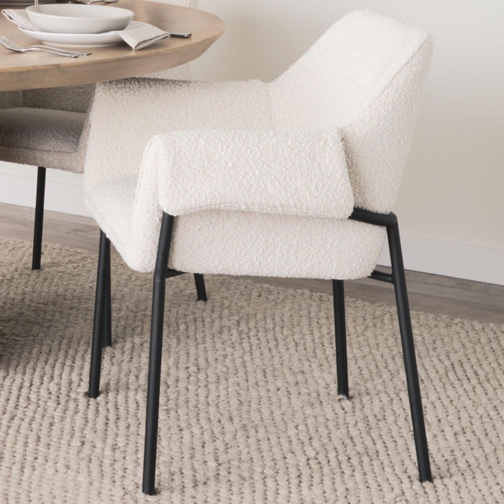 Mercana Brently Arm Chair with Oatmeal Cushion in Matte Black