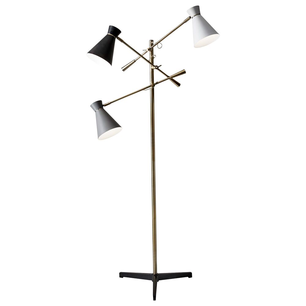 Adesso Lyle 3-Arm Floor Lamp in Antique Brass, , large