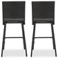 Hearth and Haven Outdoor Rattan Armless Barstool in Dark Brown (Set of 2), , large