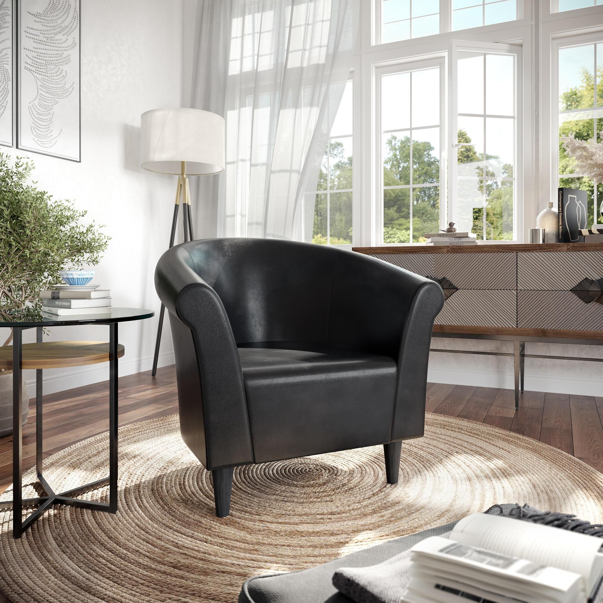 Overman International Corp Club Chair in Black