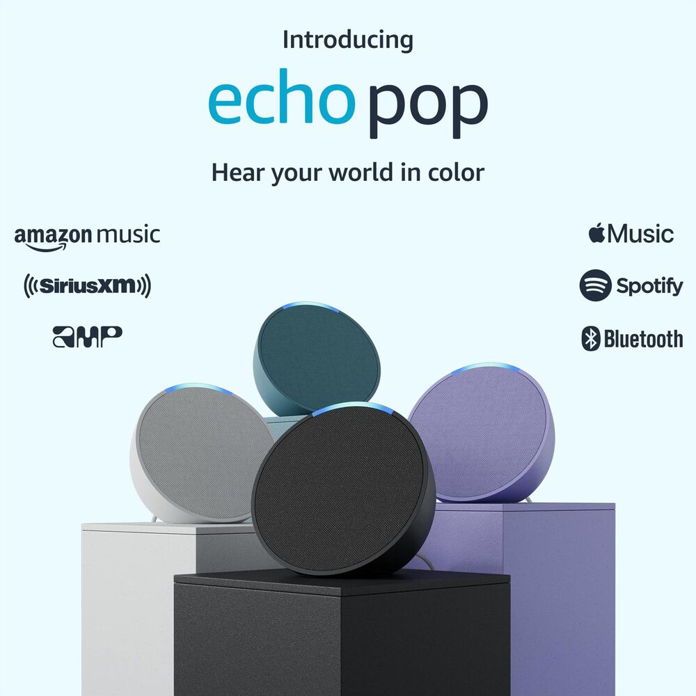 Echo Pop | Full sound compact smart speaker with Alexa | Charcoal