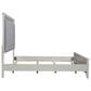 Belle Furnishings Reflections King Panel Bed with Gray Upholstered in Pearl White and Rhinestone, , large
