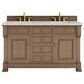 James Martin Vanities Brookfield 60" Double Bathroom Vanity in Pecan with 3 cm Eternal Jasmine Pearl Quartz Top and Rectangular Sinks, , large