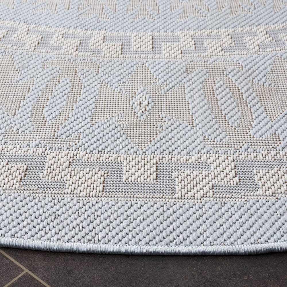 Safavieh Martha Stewart Cyprus 6&#39;7&quot; Round Aqua and Blue Ivory Area Rug, , large