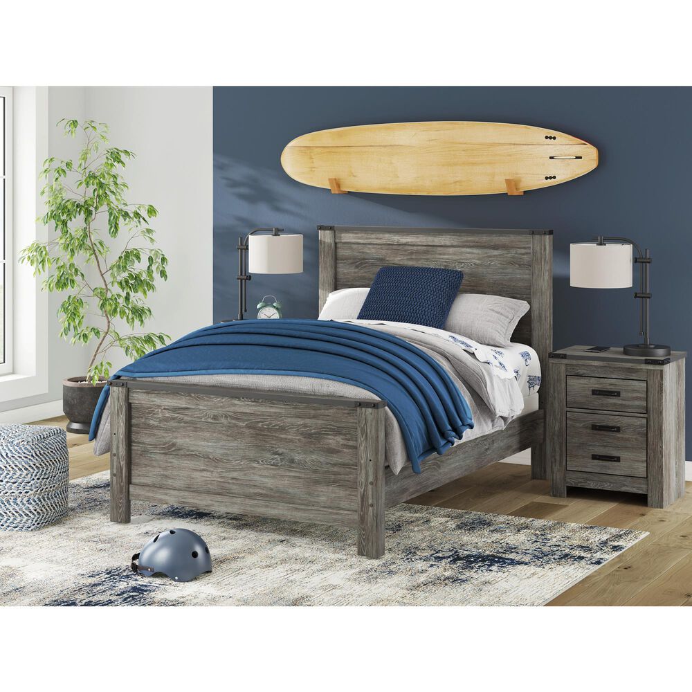 Ashley Frandern Full Panel Bed in Black and Warm Gray, , large