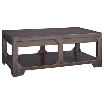 Signature Design by Ashley Rogness Lift Top Cocktail Table in Rustic Brown, , large