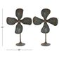 Maple and Jade Industrial Fan Sculpture in Distressed Gray and Rust Brown (Set of 2), , large