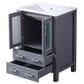 Lexora Home Volez 24" Single Bathroom Vanity in Dark Grey with 2 cm White Ceramic Top and Rectangular Sink, , large