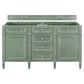 James Martin Vanities Brittany 60" Double Bathroom Vanity in Smokey Celadon with 3 cm Eternal Jasmine Pearl Silestone Top, Rectangular Sinks and FreePower Wireless Charger, , large