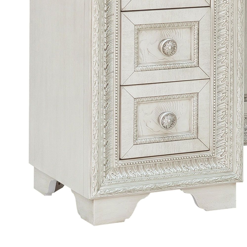 Pulaski Furniture Corp Camila Vanity and Mirror in White and Silver, , large