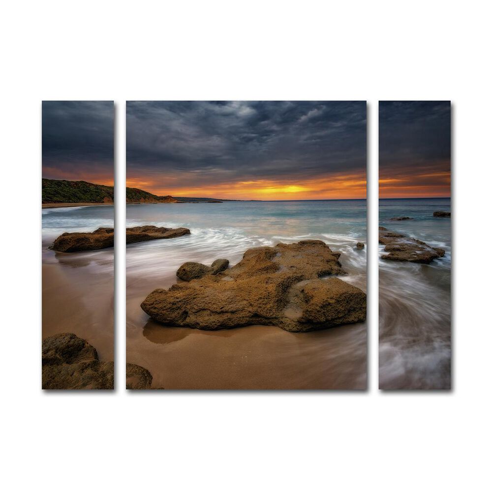 Timberlake "Beach at Sunset 5" Large Multi Panel Art Set, , large