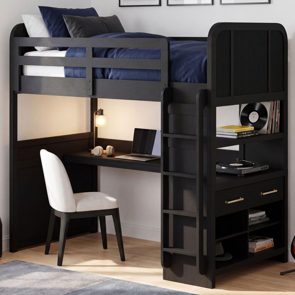 Mayberry Hill Ridgemont Loft Bunk Bed in Black, , large