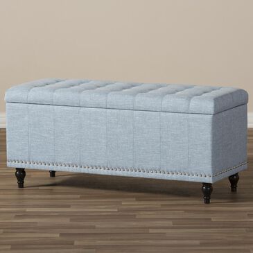 Baxton Studio Kaylee Upholstered Storage Ottoman Bench in Light Blue, , large