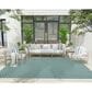 Nourison Twist Reversible 8" x 10" Aqua Indoor/Outdoor Area Rug, , large