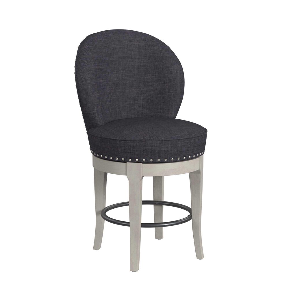 Mayberry Hill Westford Swivel Counter Stool with Charcoal Linen in Grey, , large