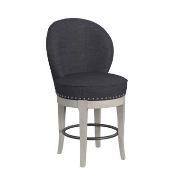 Mayberry Hill Westford Swivel Counter Stool with Charcoal Linen in Grey, , large