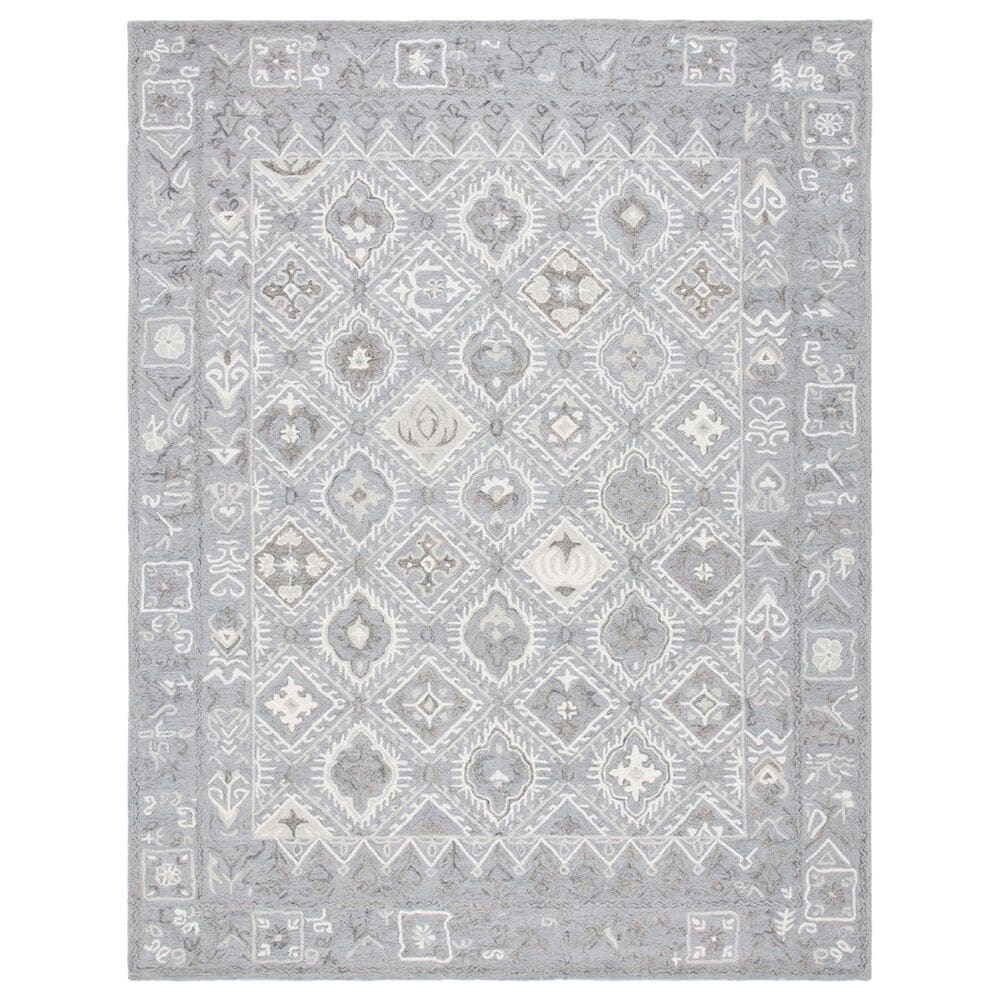 Safavieh Micro-Loop Southwestern 8" x 10" Ivory and Grey Area Rug, , large