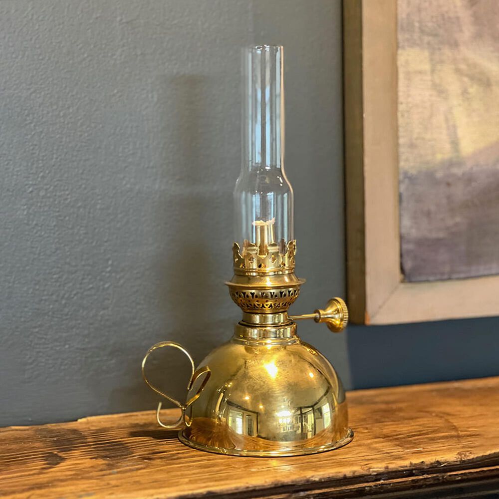 Timberlake 9" Oil Table Lamp in Antique Brass, , large