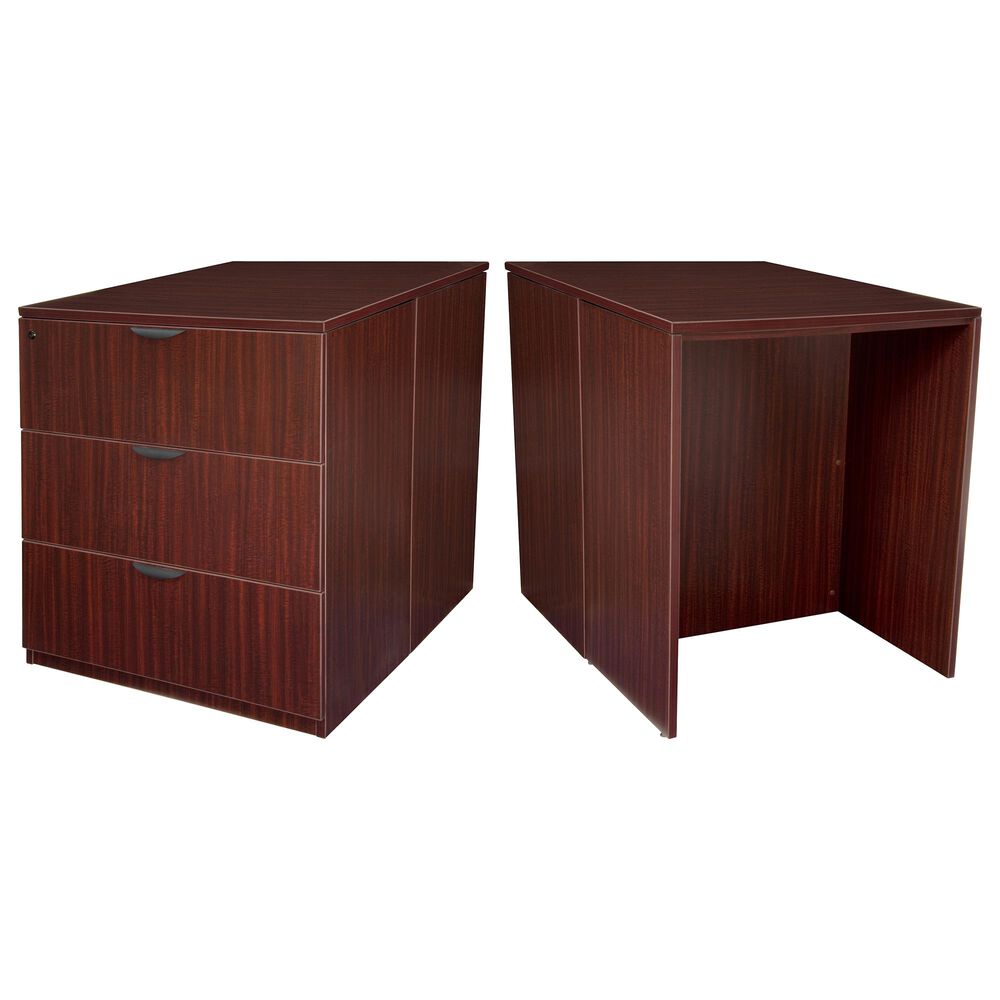 Regency Global Sourcing Legacy Stand Up Back to Back Lateral File & Desk in Mahogany, , large