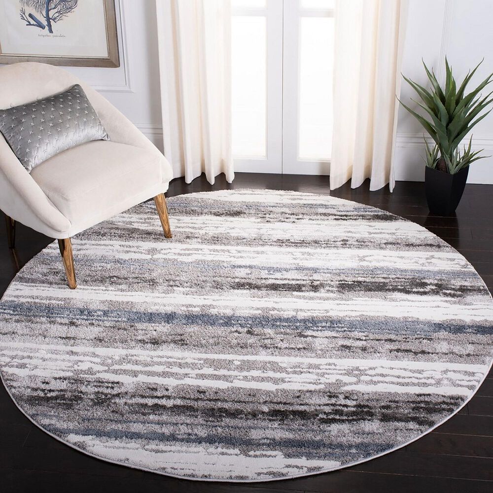 Safavieh Century 6&#39;7&quot; Round Grey and Blue Area Rug, , large