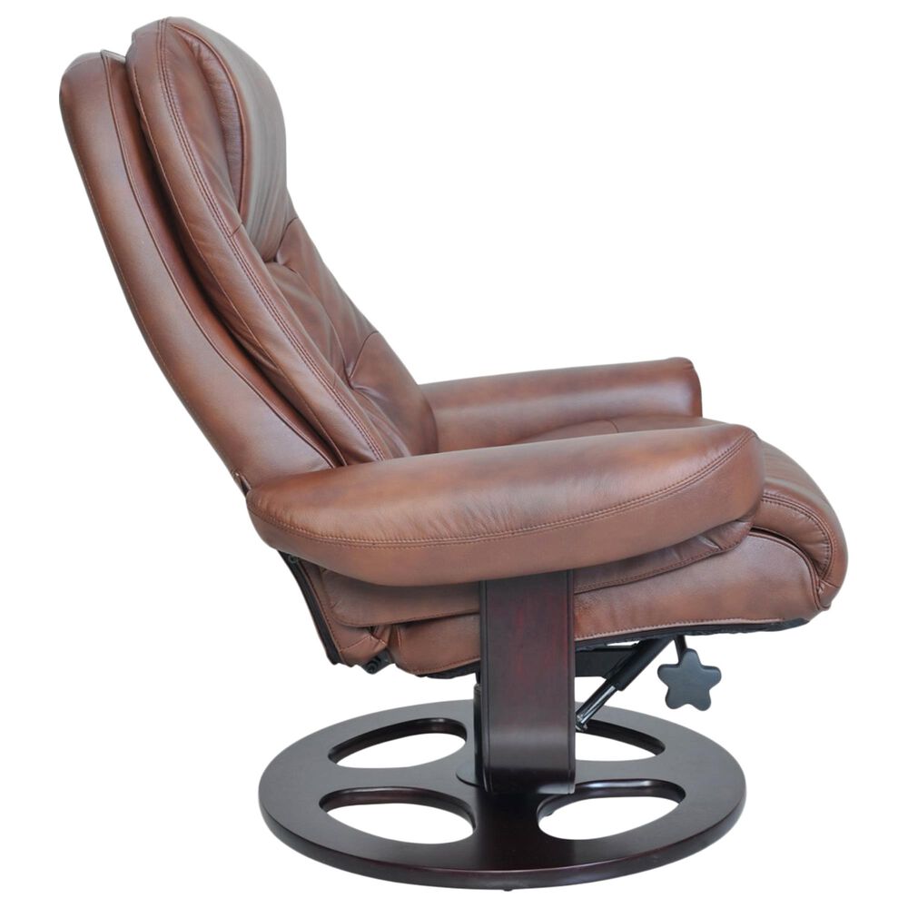 Barcalounger Jacque Pedestal Recliner and Ottoman in Whiskey, , large
