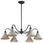 Golden Lighting Jasper 6-Light Chandelier in Antique Black and Weathered Gold, , large