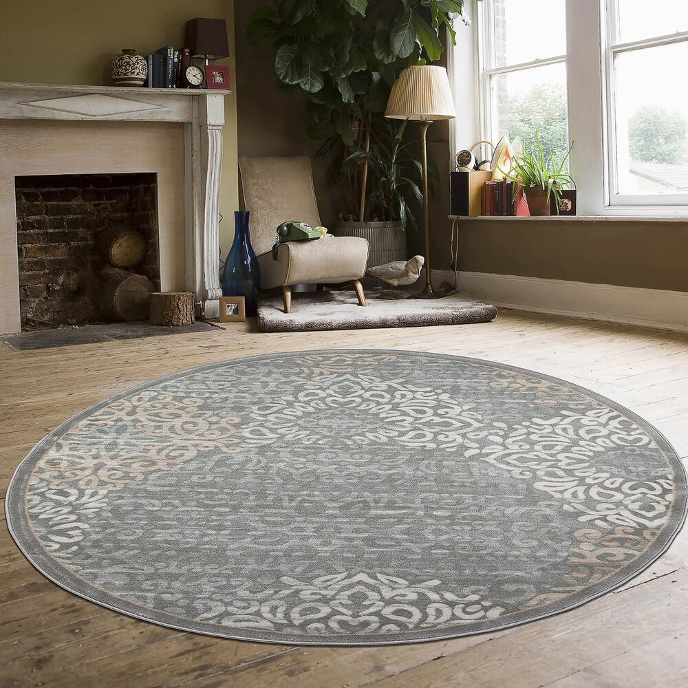 Radici USA Pisa 3471 Grey 7'10" Round Area Rug, , large