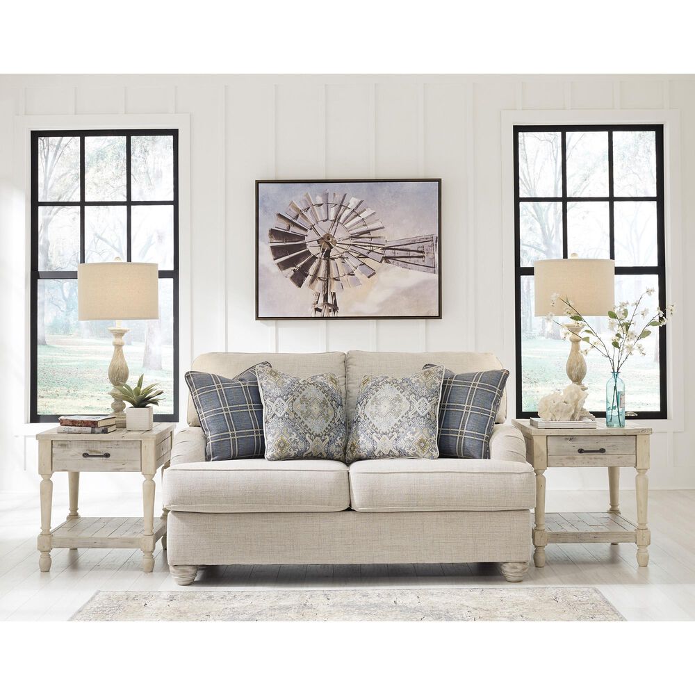Signature Design by Ashley Traemore Stationary Loveseat in Linen, , large