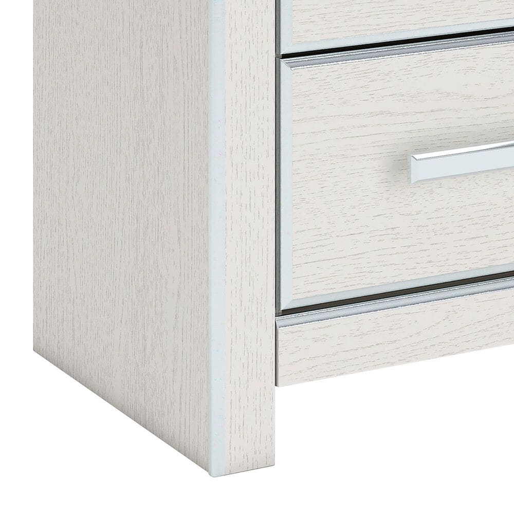 Ashley Zuraleus King Upholstered Panel Bed with Two Nightstands in Matte White, , large