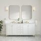 James Martin Vanities Chicago 72" Double Bathroom Vanity in Glossy White with 3 cm Ethereal Noctis Quartz Top and Rectangular Sinks, , large