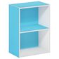 HOMLUX 2-Tier Cube Compact Storage Shelf Organizer Bookcase in Light Blue and White, , large
