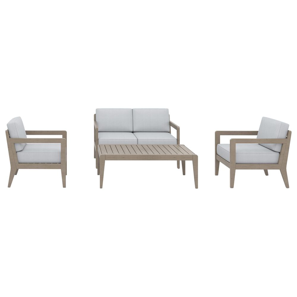 Homestyles Sustain 4-Piece Patio Conversation Set with Loveseat in Stain Brown, , large