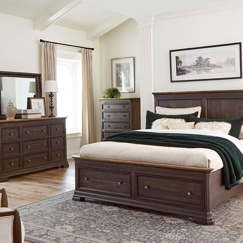 Napa Furniture Design Grand Louie 5-Drawer Chest in Misty Night and Wheat, , large