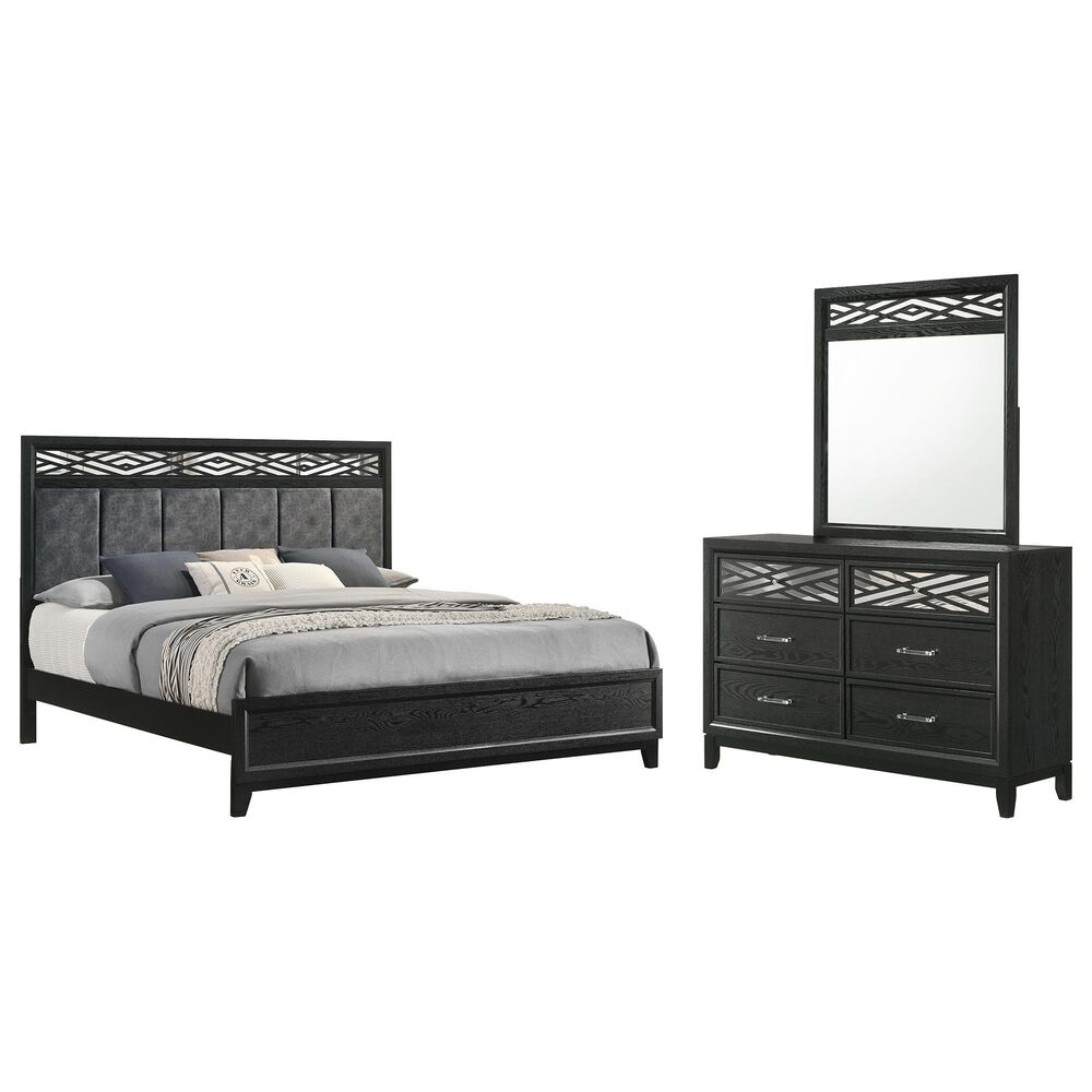 New Heritage Design Obsidian 3-Piece Queen Bedroom Set in Black, , large