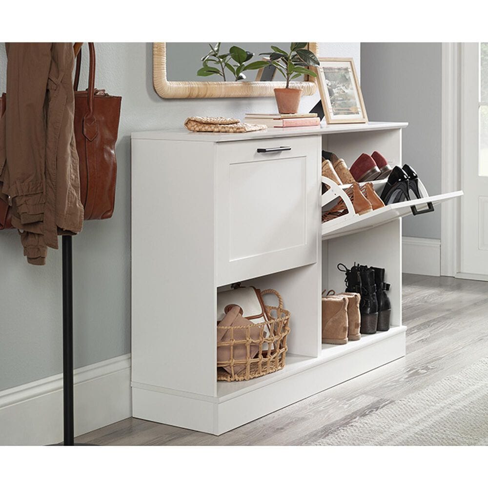 Sauder Homeplus 47&quot; Shoe Cabinet with Flip Door in White, , large