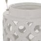 Maple and Jade 8" Circles Decorative Indoor/Outdoor Decorative Candle Lantern in Polished White and Silver, , large